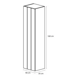 Tiger Maryport Hoge Kolomkast 40 Cm Mat Zwart Met Matzwarte Greep -Badkamer Verkoop 123 486