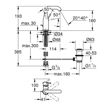 GROHE Wastafelkraan Essence M-size Met Hendel En Waste Warm Sunset 4 GROHE Wastafelkraan Essence M-size Met Hendel En Waste Warm Sunset - Afbeelding 2