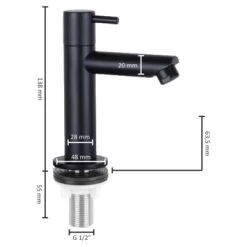 Differnz Fonteinkraan Recht Mat Zwart -Badkamer Verkoop 123 4926