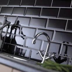 Wandtegel Metro Zwart 10x20 Cm 0,96 M² 7 Wandtegel Metro Zwart 10x20 Cm 0,96 M² -Badkamer Verkoop 123 5080