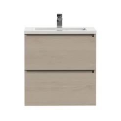 Tiger Karlo Badkamermeubel 60 Cm Naturel Eiken Met Wastafel Hoogglans Wit -Badkamer Verkoop 123 518