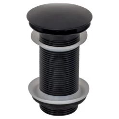 Sanivesk Afvoerplug Click 6/4" Rond + Overloop Lang Zwart