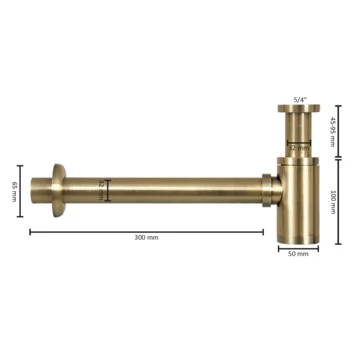 Differnz Sifon Mat Goud 4 Differnz Sifon Mat Goud - Afbeelding 2