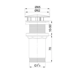 TIGER Ontario Wastafelplug 30-55mm Tbv Kom+font 9 TIGER Ontario Wastafelplug 30-55mm Tbv Kom+font -Badkamer Verkoop 123 5337
