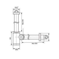 Tiger Design Bekersifon 5/4 Chroom -Badkamer Verkoop 123 5343