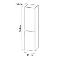 Tiger Karlo Kolomkast Chalet Eiken 160 Cm -Badkamer Verkoop 123 558
