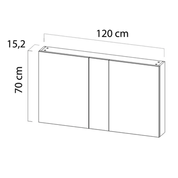 Tiger Spiegelkast S-Line 120cm Sneeuwwit 4 Tiger Spiegelkast S-Line 120cm Sneeuwwit - Afbeelding 2