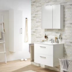 Tiger Spiegelkast S-Line 80cm Sneeuwwit 12 Tiger Spiegelkast S-Line 80cm Sneeuwwit -Badkamer Verkoop 123 617