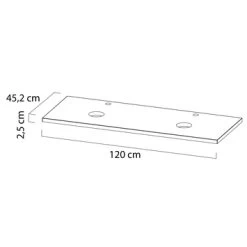 Tiger Karlo Badkamermeubelset 120 Cm Chalet Eik Met Wit Houten Wasblad En Glanzend Witte Keramische Waskom -Badkamer Verkoop 123 676