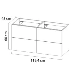 Tiger Karlo Badkamermeubelset 120 Cm Chalet Eik Met Wit Houten Wasblad En Glanzend Witte Keramische Waskom -Badkamer Verkoop 123 677