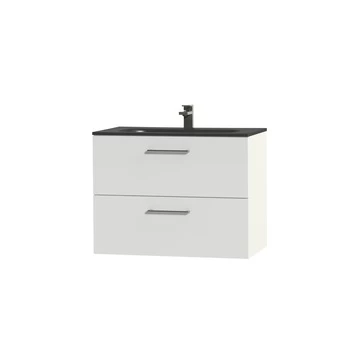 Tiger Badkamermeubel Studio 80cm Hoogglans Wit/matzwart Met Ronde RVS Greep 5 Tiger Badkamermeubel Studio 80cm Hoogglans Wit/matzwart Met Ronde RVS Greep - Afbeelding 3