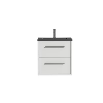 Tiger Badkamermeubel Boston 60cm Hoogglans Wit/matzwart Met Grepen Chroom 3 Tiger Badkamermeubel Boston 60cm Hoogglans Wit/matzwart Met Grepen Chroom