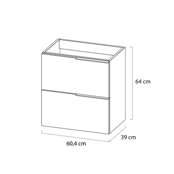 Tiger Badmeubelset Pocket 60 Cm Met 2 Lades Wit Incl. Looppoten 5 Tiger Badmeubelset Pocket 60 Cm Met 2 Lades Wit Incl. Looppoten - Afbeelding 3