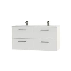 Tiger Badkamermeubel Studio 120cm Hoogglans Wit/matwit Met RVS Greep 7 Tiger Badkamermeubel Studio 120cm Hoogglans Wit/matwit Met RVS Greep -Badkamer Verkoop 123 717