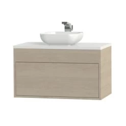 Tiger Helsinki Badkamermeubel 80 Cm Naturel Eiken Met Waskom -Badkamer Verkoop 123 720