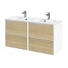 Tiger Reverse Meubelset 2x60 Cm Met 4 Lades Naturel Eik / Mat Wit Inclusief Oval Wastafel Mat Wit 2 Tiger Reverse Meubelset 2x60 Cm Met 4 Lades Naturel Eik / Mat Wit Inclusief Oval Wastafel Mat Wit -Badkamer Verkoop 123 721