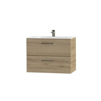 Tiger Badkamermeubel Studio 80cm Chalet Eik/matwit Met RVS Greep 5 Tiger Badkamermeubel Studio 80cm Chalet Eik/matwit Met RVS Greep - Afbeelding 3