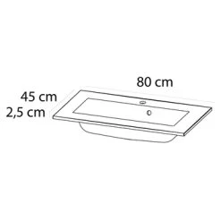 Tiger Maryport Badkamermeubelset 80 Cm Mat Wit Met Matzwarte Polybeton Wastafel En Matzwarte Grepen -Badkamer Verkoop 123 77