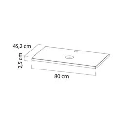 Tiger Maryport Badkamermeubelset 80 Cm Mat Wit Met Licht Eiken Wasblad, Keramische Opzetkom En Matzwarte Grepen -Badkamer Verkoop 123 779