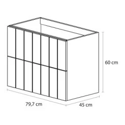 Tiger Maryport Badkamermeubelset 80 Cm Mat Wit Met Licht Eiken Wasblad, Keramische Opzetkom En Matzwarte Grepen -Badkamer Verkoop 123 780
