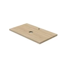 Tiger Maryport Badkamermeubelset 80 Cm Mat Wit Met Licht Eiken Wasblad, Keramische Opzetkom En Matzwarte Grepen -Badkamer Verkoop 123 785