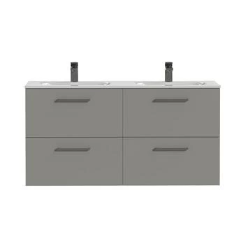 Tiger Badkamermeubel Studio 120cm Matgrijs/wit Met Vierkante Greep 3 Tiger Badkamermeubel Studio 120cm Matgrijs/wit Met Vierkante Greep