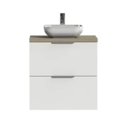 Tiger Badkamermeubel Studio 60cm Hoogglans Wit/witte Waskom Met Profielgrepen