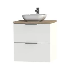 Tiger Badkamermeubel Studio 60cm Hoogglans Wit/witte Waskom Met Profielgrepen -Badkamer Verkoop 123 806