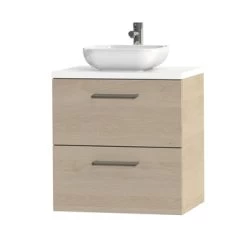 Tiger Badkamermeubel Studio 60cm Naturel Eik/witte Waskom Met Vierkante Greep 14 Tiger Badkamermeubel Studio 60cm Naturel Eik/witte Waskom Met Vierkante Greep -Badkamer Verkoop 123 810