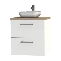 Tiger Badkamermeubel Studio 60cm Hoogglans Wit/witte Waskom Met Ronde Greep -Badkamer Verkoop 123 820