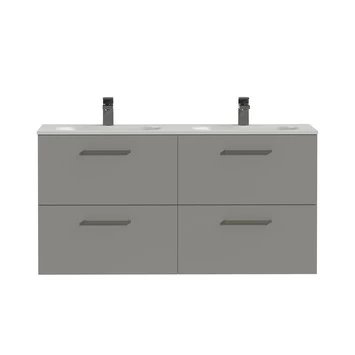 Tiger Badkamermeubel Studio 120cm Matgrijs/mat Wit Met Vierkante Greep 3 Tiger Badkamermeubel Studio 120cm Matgrijs/mat Wit Met Vierkante Greep