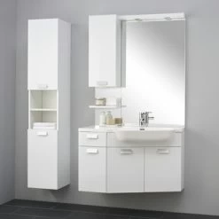 Fabulous Badmeubelset Rechtshoekig Hoogglans Wit 100 Cm