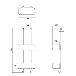Tiger Doucherek Ophangbaar 2-store 25cm Zwart -Badkamer Verkoop 123 951
